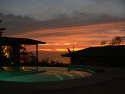 Dominical cabins at sunset