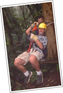 Matt Britz zipline in Costa Rica